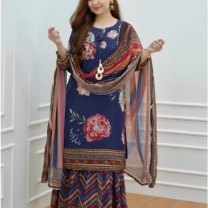 Viscose Rayon Kurta Sharara Dupatta Set