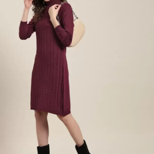 Sweater Maroon Dress