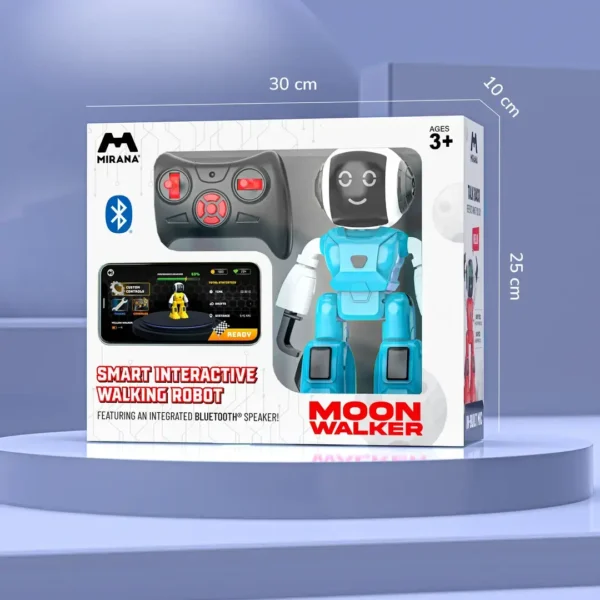 Moonwalker Walking and Talking Robot - In-Built Bluetooth Speaker, Clap Detection, Rechargeable Battery, C Type USB Charging, Voice Commands, Remote and App Control