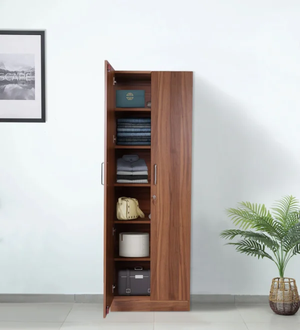 Kenzou 2 Door Wardrobe In Lyon Walnut Finish