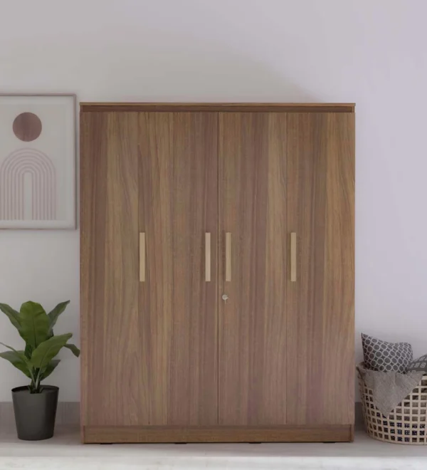 Sapporo 4 Door Wardrobe in Leon Teak Finish