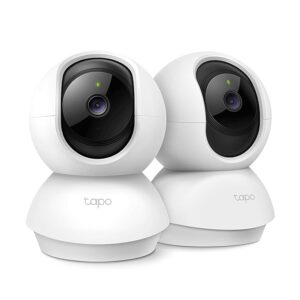 Tapo TP-Link C210P2 360° 3MP 2K 2304 Full HD 1296P Video Pan/Tilt Smart Wi-Fi Security Camera | Alexa Enabled | 2-Way Audio| Night Vision| Motion Detection | Indoor CCTV | Pack of 2,White