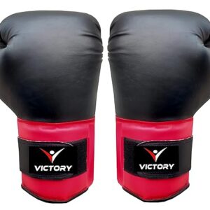 VICTORY Boxing Gloves for Men & Women with Moulded Foam Padding Punching Bag Gloves for Boxing, Training, Kickboxing, Muay Thai, MMA, Durable Pu Material Twin Punching Gloves (Size 10Oz, Color Red)