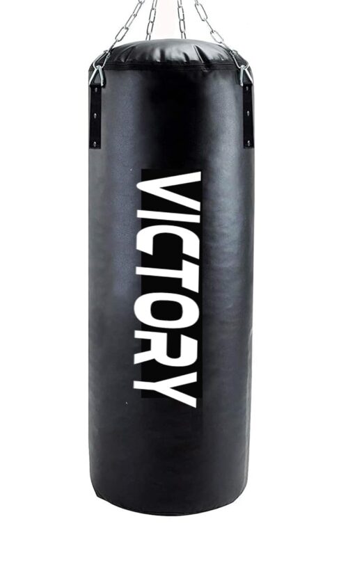 VICTORY Heavy Synthetic Leather Boxing Punching Bag Black