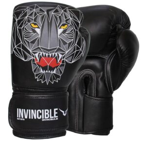 Invincible Limited Edition Combat Gloves Tiger Print Black Color 14 OZ