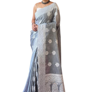 Women’s Kanjivaram Soft Cotton Linen Silk Saree