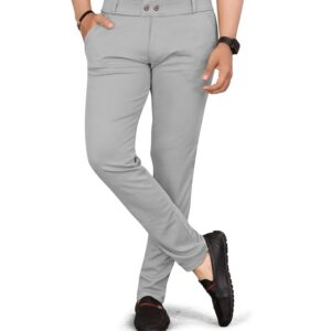 Men’s Solid Lycra Slim Fit Stretchable Casual Wear Comfortable Formal Trousers Pants