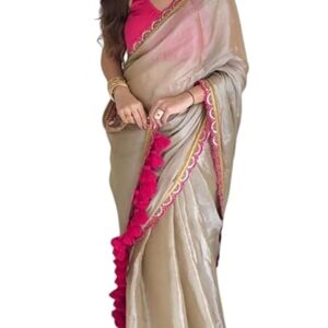 Women’s Two-Tone Soft Erode Silk Saree with Lace Border, Banglori Blouse Piece