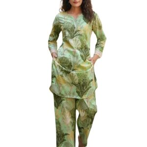 Ethnic Cotton Blend Co Ord Set For Women